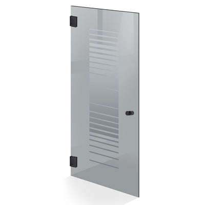Hinged glass door black, #Grey