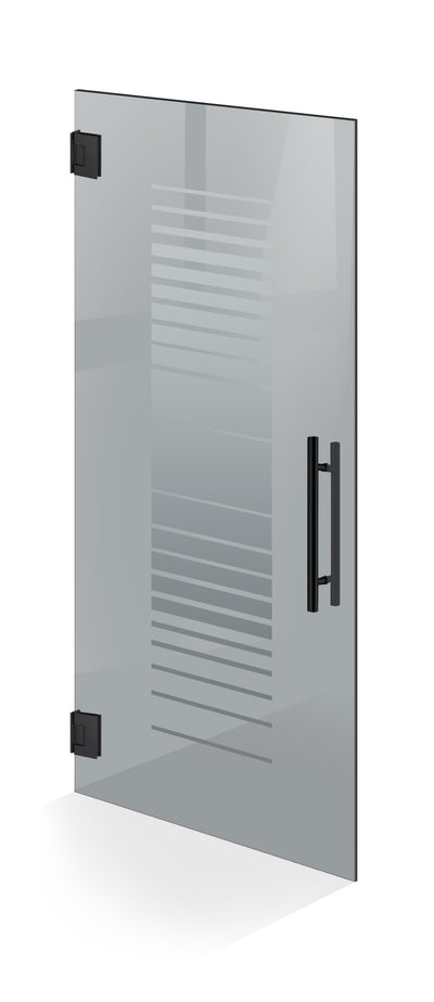 Hinged glass door black, #Grey