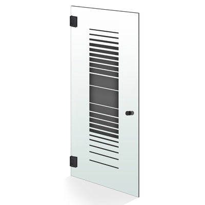 Hinged glass door black, #Satiné