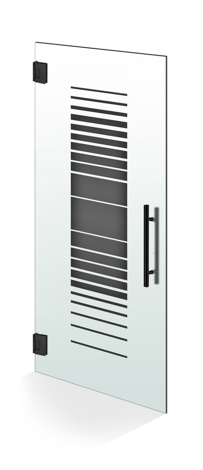 Hinged glass door black, #Satiné