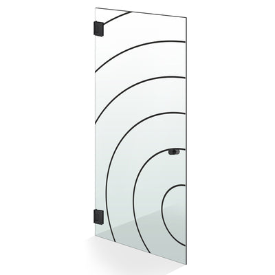 Hinged glass door black, #Clear