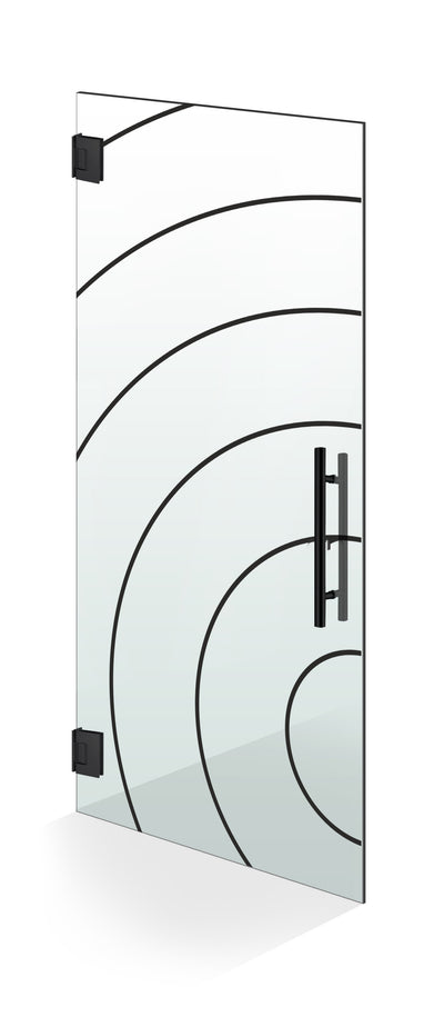 Hinged glass door black, #Clear
