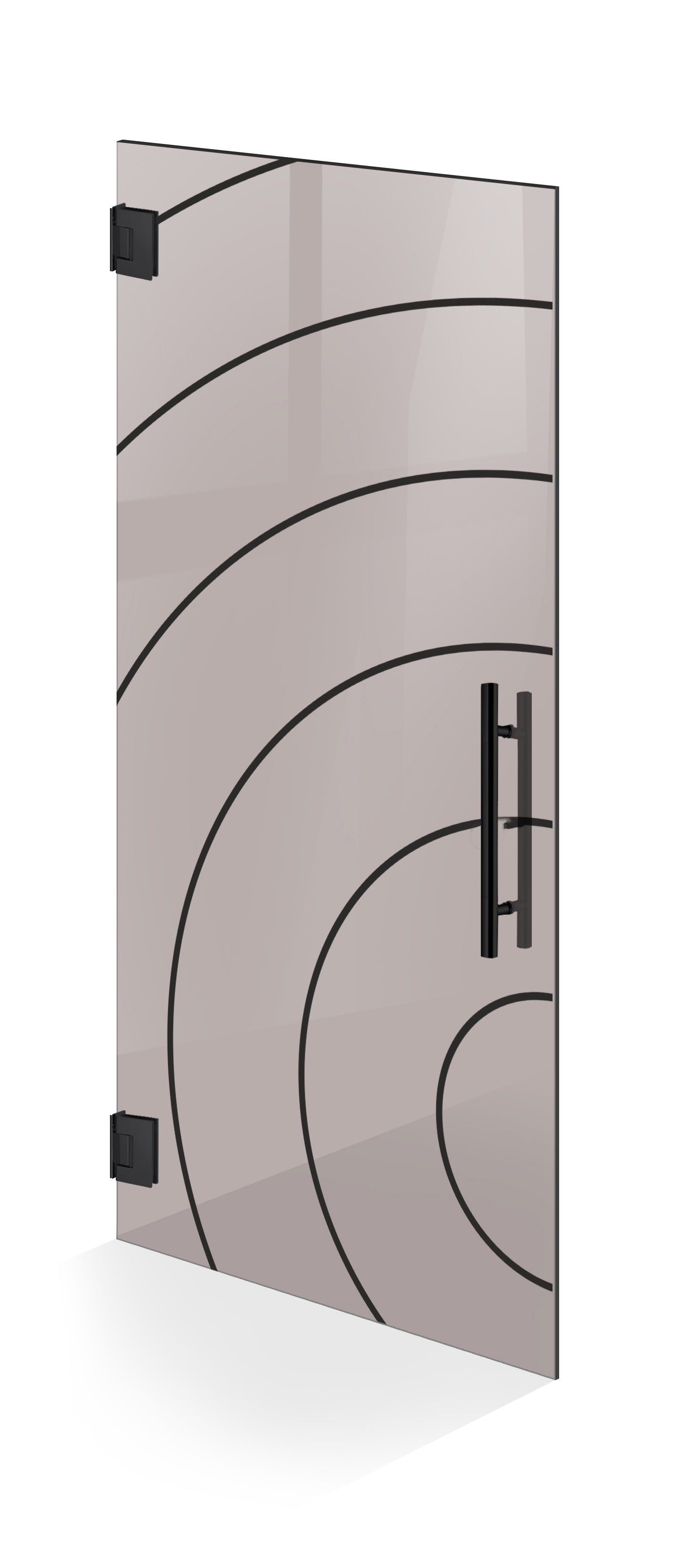 Hinged glass door black, #Bronze