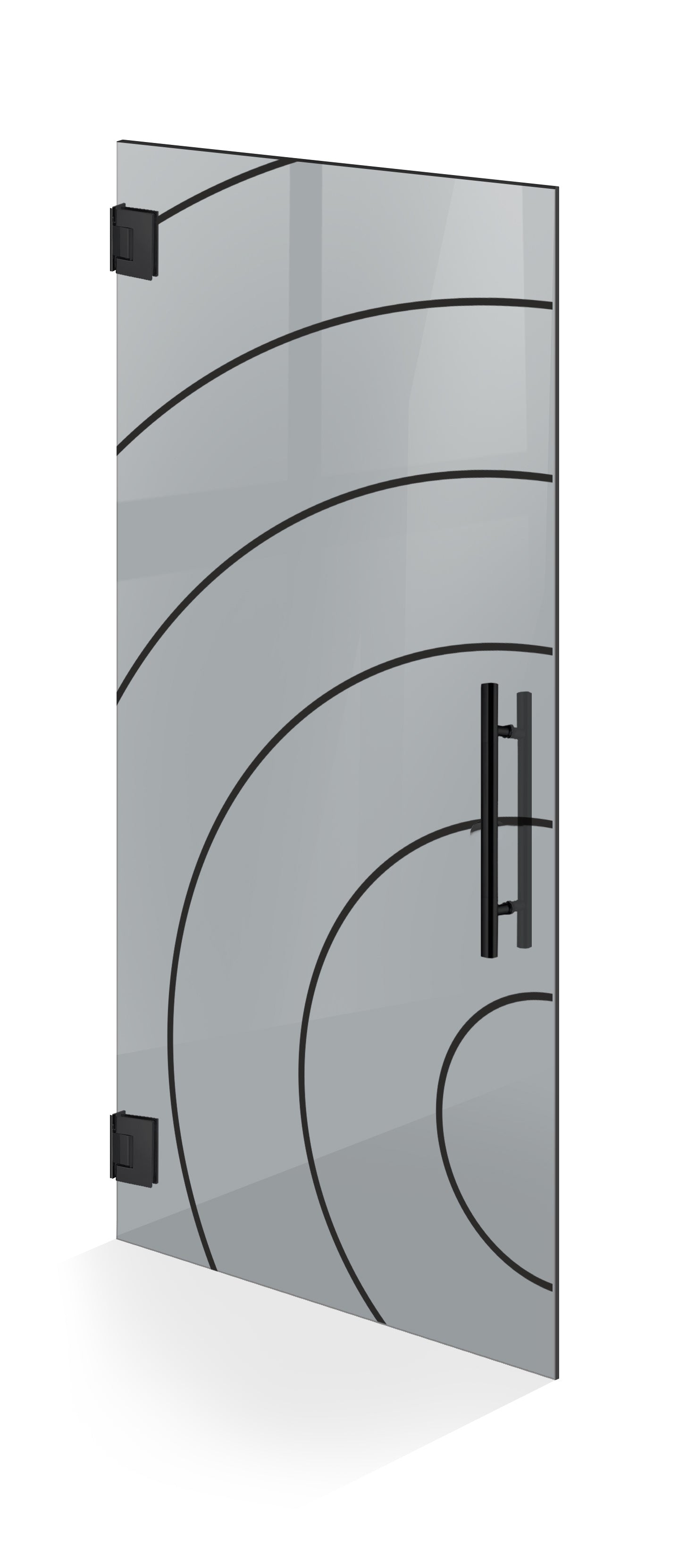 Hinged glass door black, #Grey