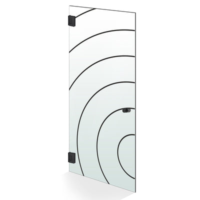 Hinged glass door black, #Satiné