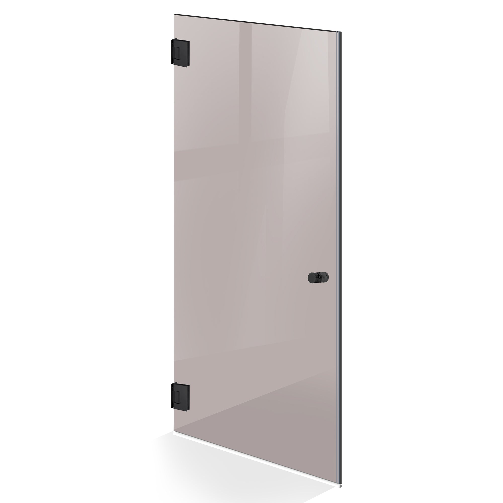 Hinged glass door black, #Bronze