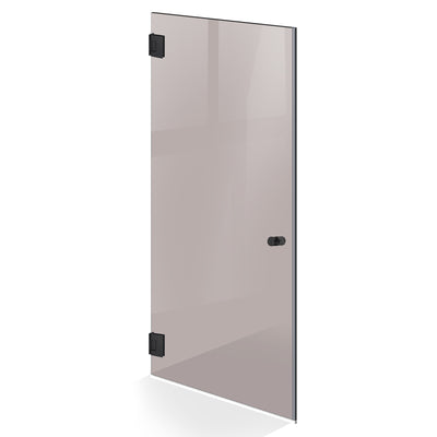 Hinged glass door black, #Bronze