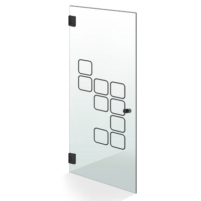 Hinged glass door black, #Clear