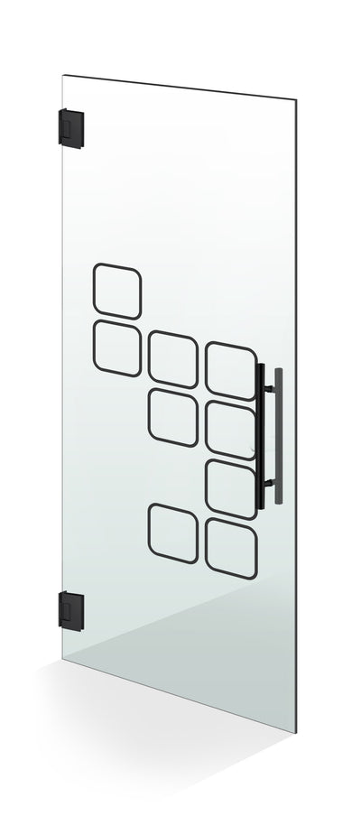 Hinged glass door black, #Clear