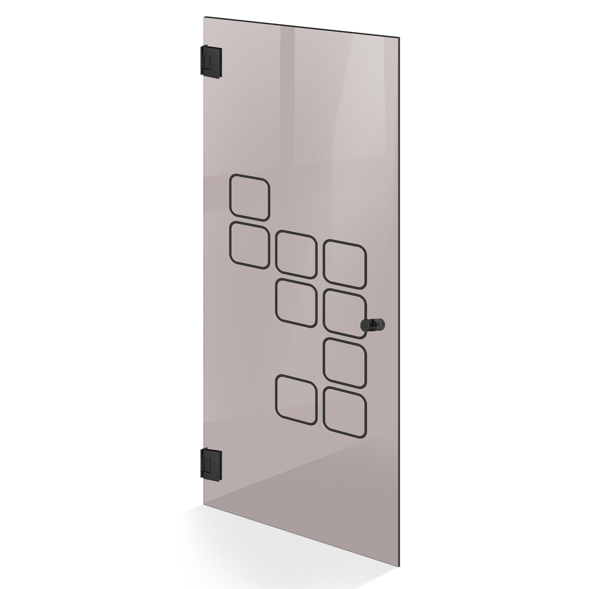 Hinged glass door black, #Bronze
