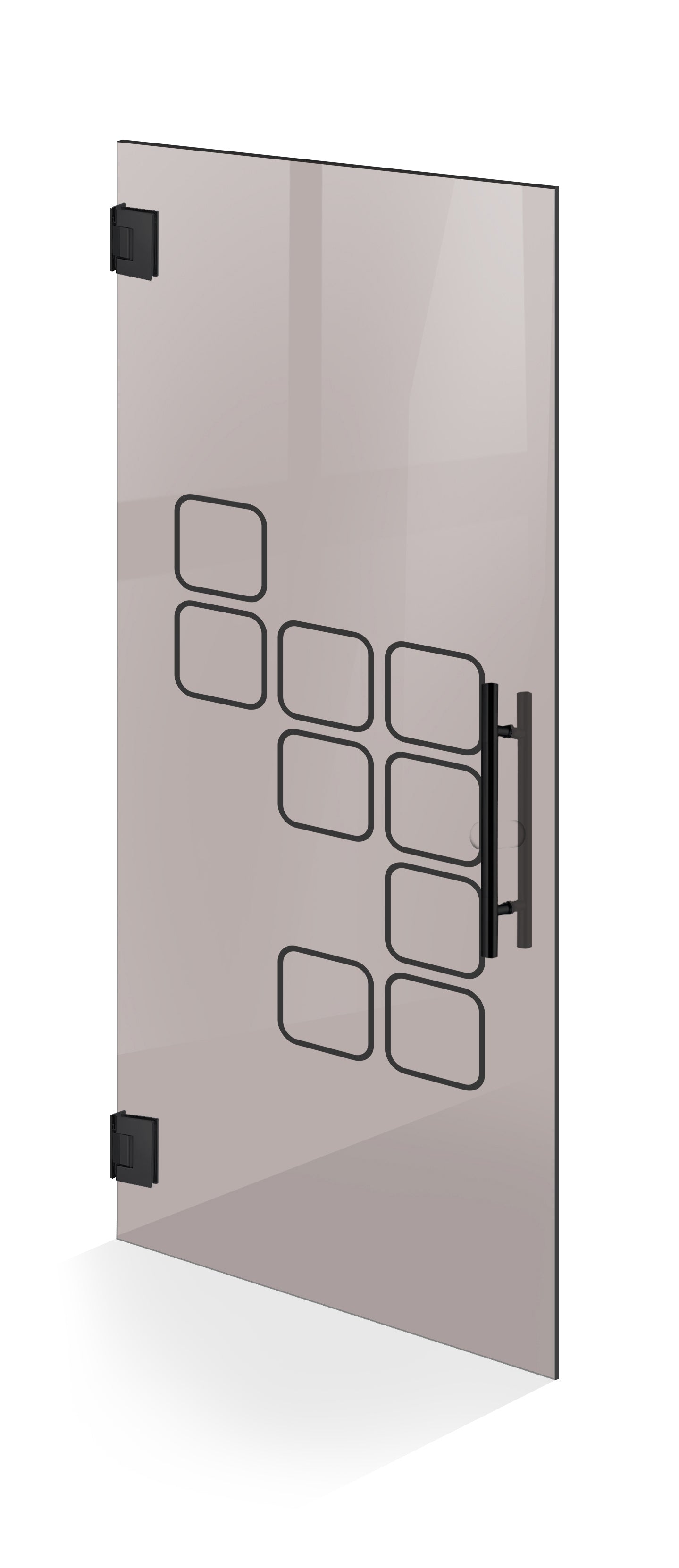 Hinged glass door black, #Bronze