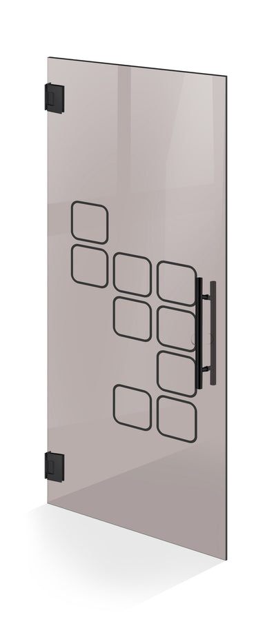 Hinged glass door black, #Bronze