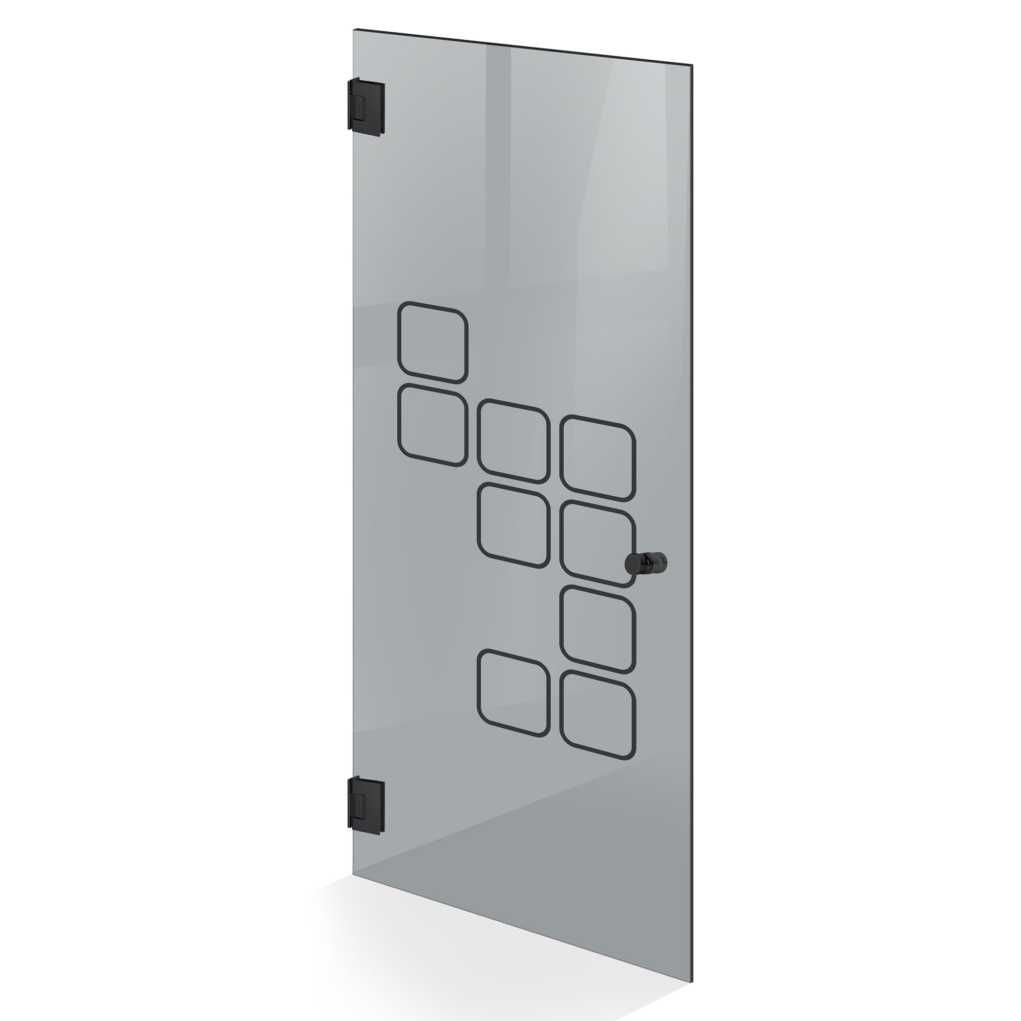 Hinged glass door black, #Grey