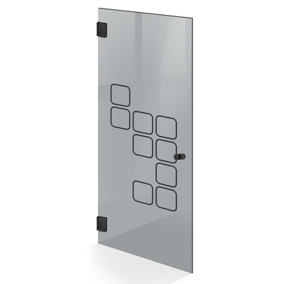 Hinged glass door black, #Grey