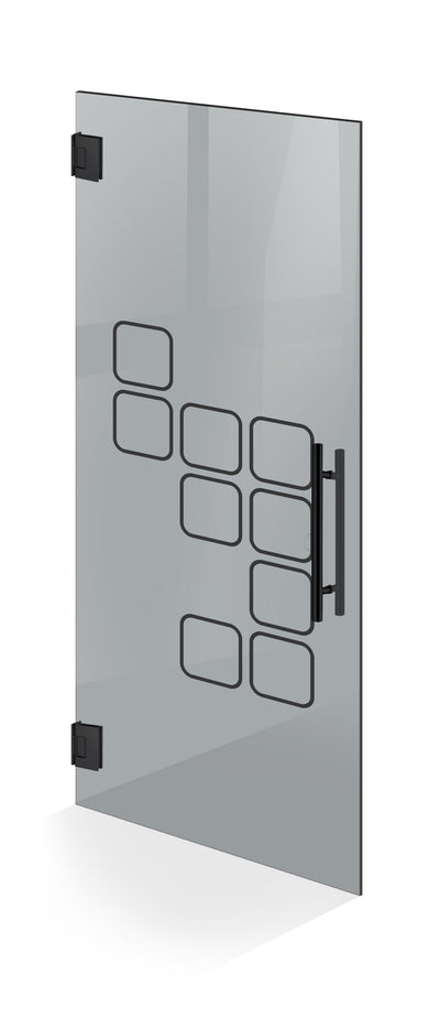 Hinged glass door black, #Grey