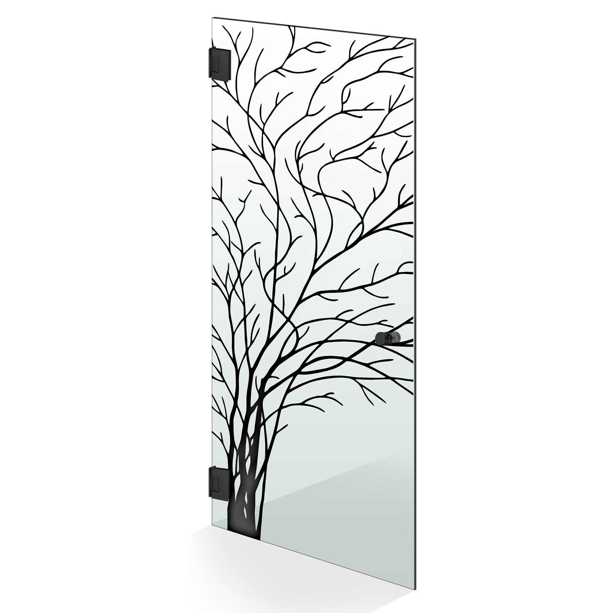 Hinged glass door black, #Clear