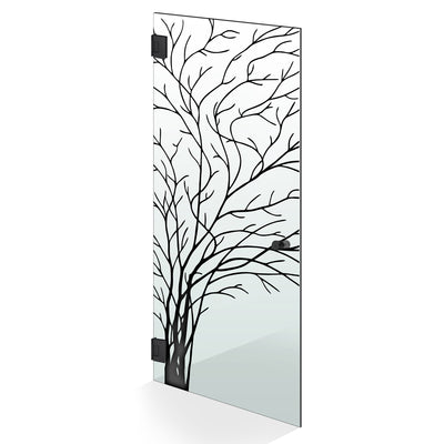 Hinged glass door black, #Clear
