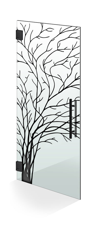 Hinged glass door black, #Clear