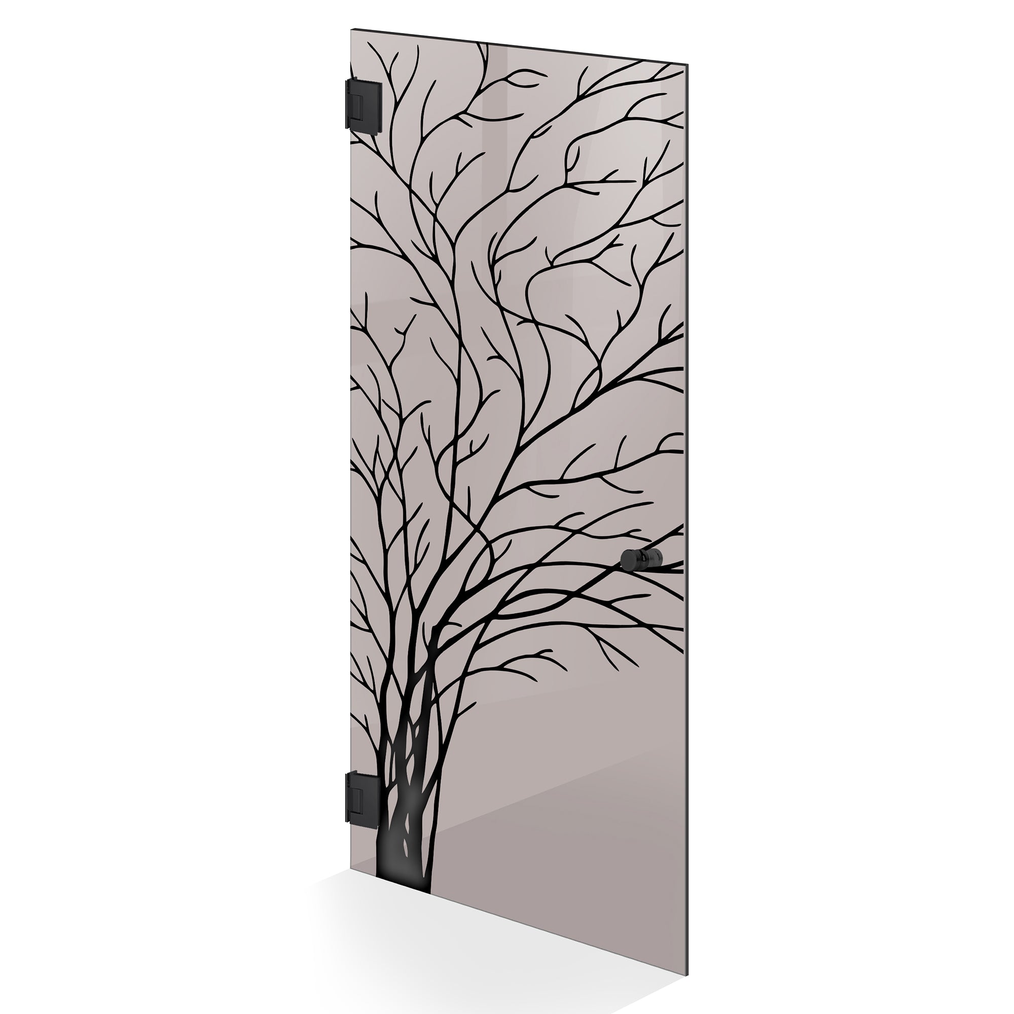Hinged glass door black, #Bronze