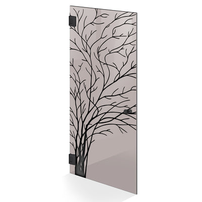 Hinged glass door black, #Bronze