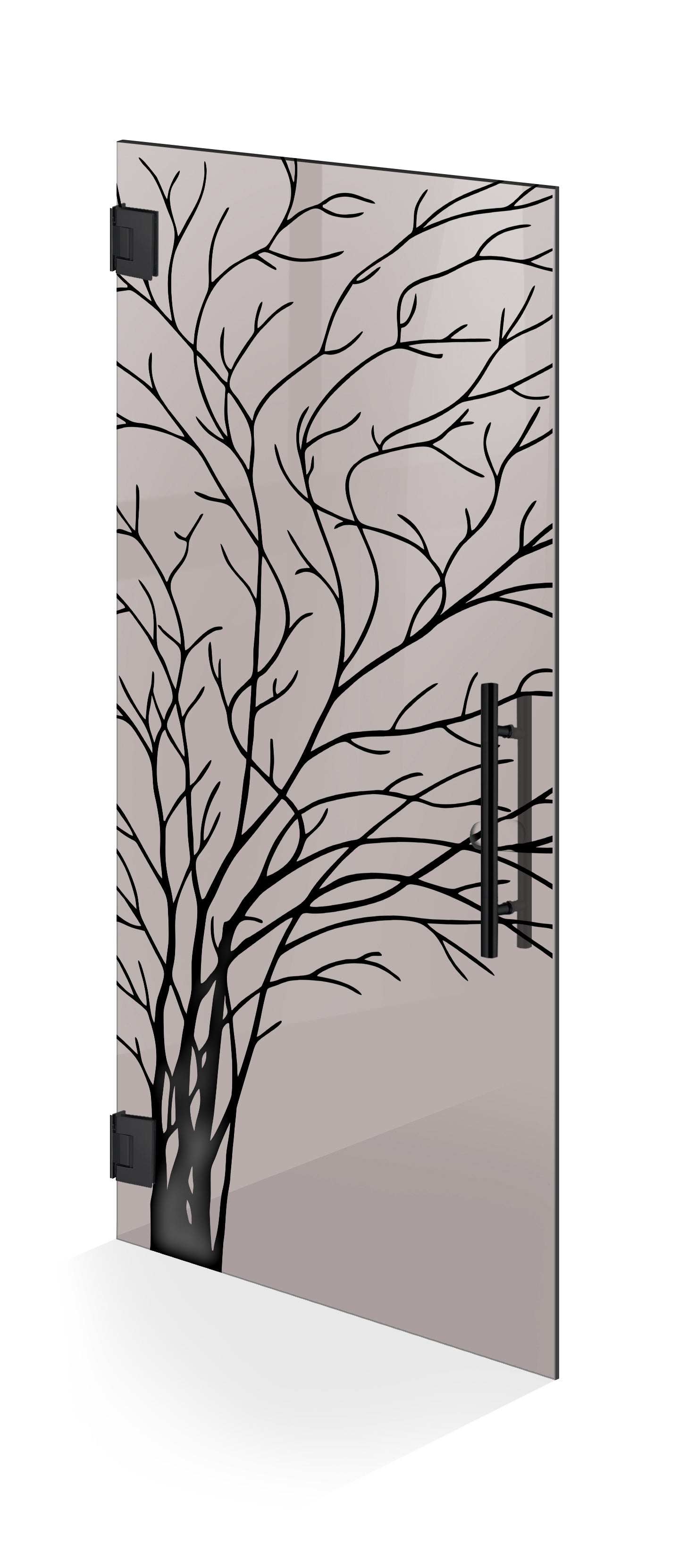 Hinged glass door black, #Bronze