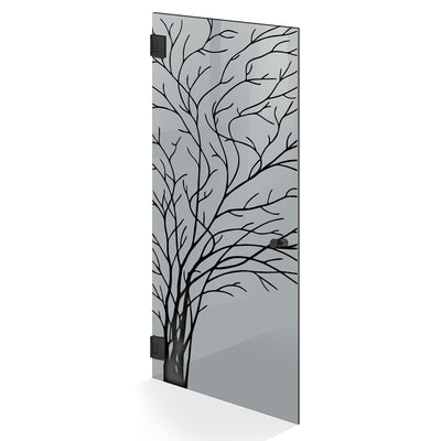 Hinged glass door black, #Grey