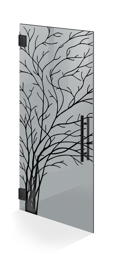 Hinged glass door black, #Grey