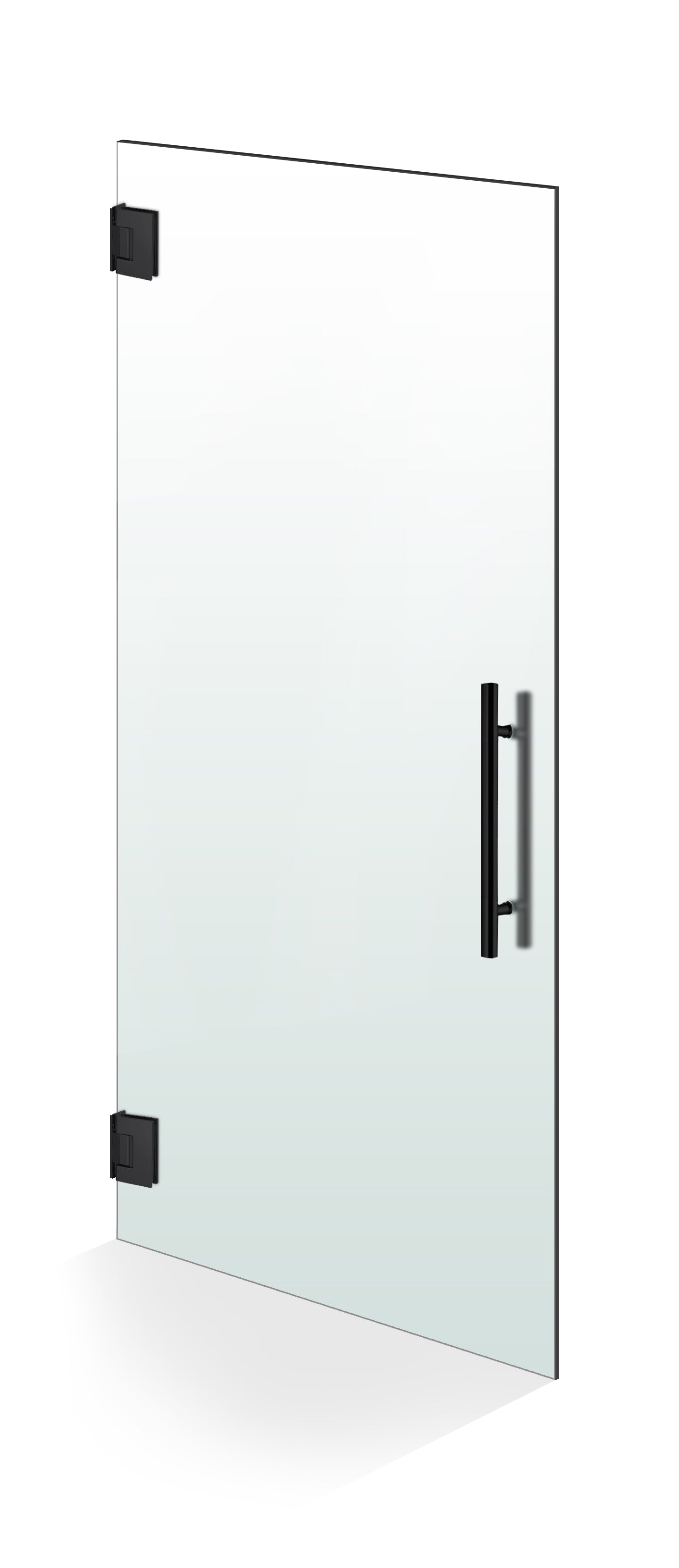 Hinged glass door black, #Satiné