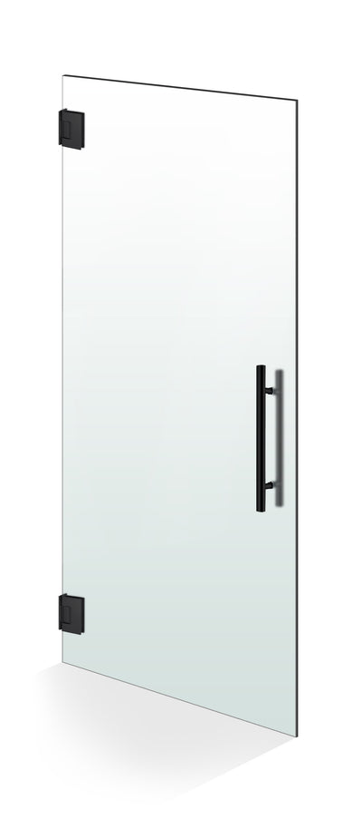 Hinged glass door black, #Satiné