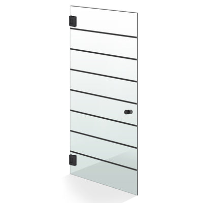 Hinged glass door black, #Clear