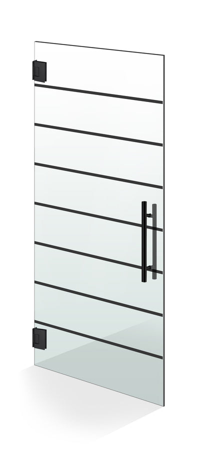 Hinged glass door black, #Clear