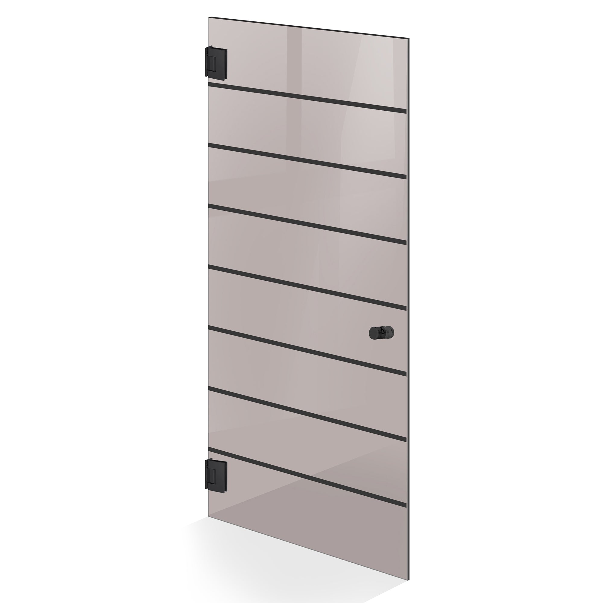 Hinged glass door black, #Bronze