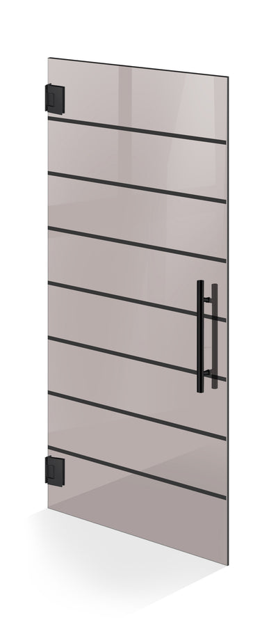 Hinged glass door black, #Bronze