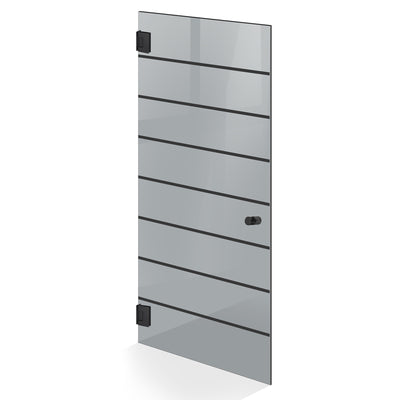 Hinged glass door black, #Grey