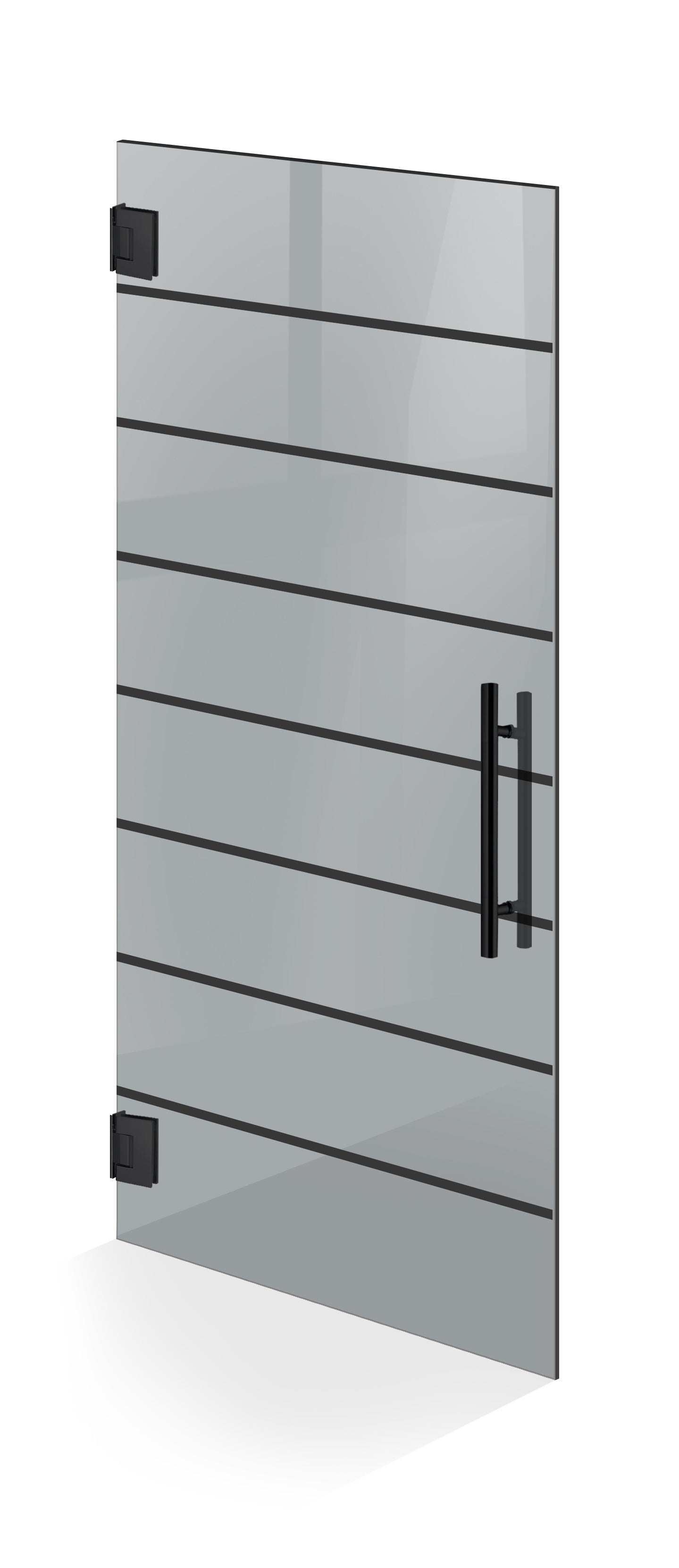 Hinged glass door black, #Grey