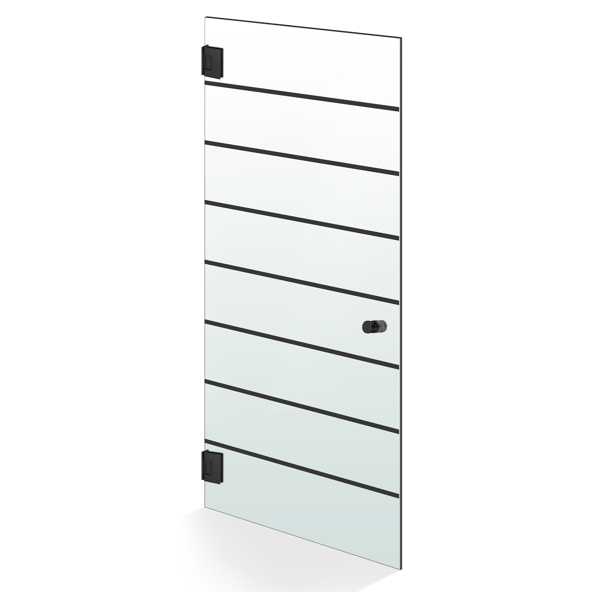 Hinged glass door black, #Satiné