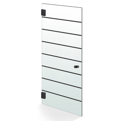 Hinged glass door black, #Satiné