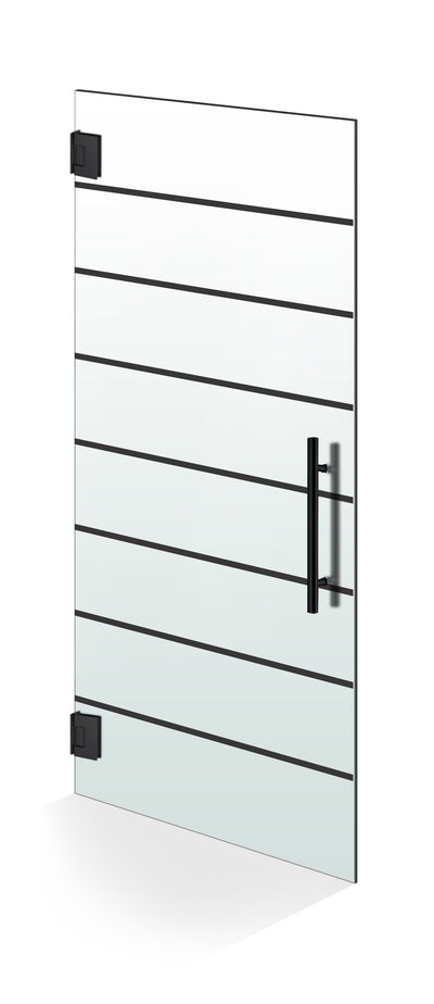 Hinged glass door black, #Satiné