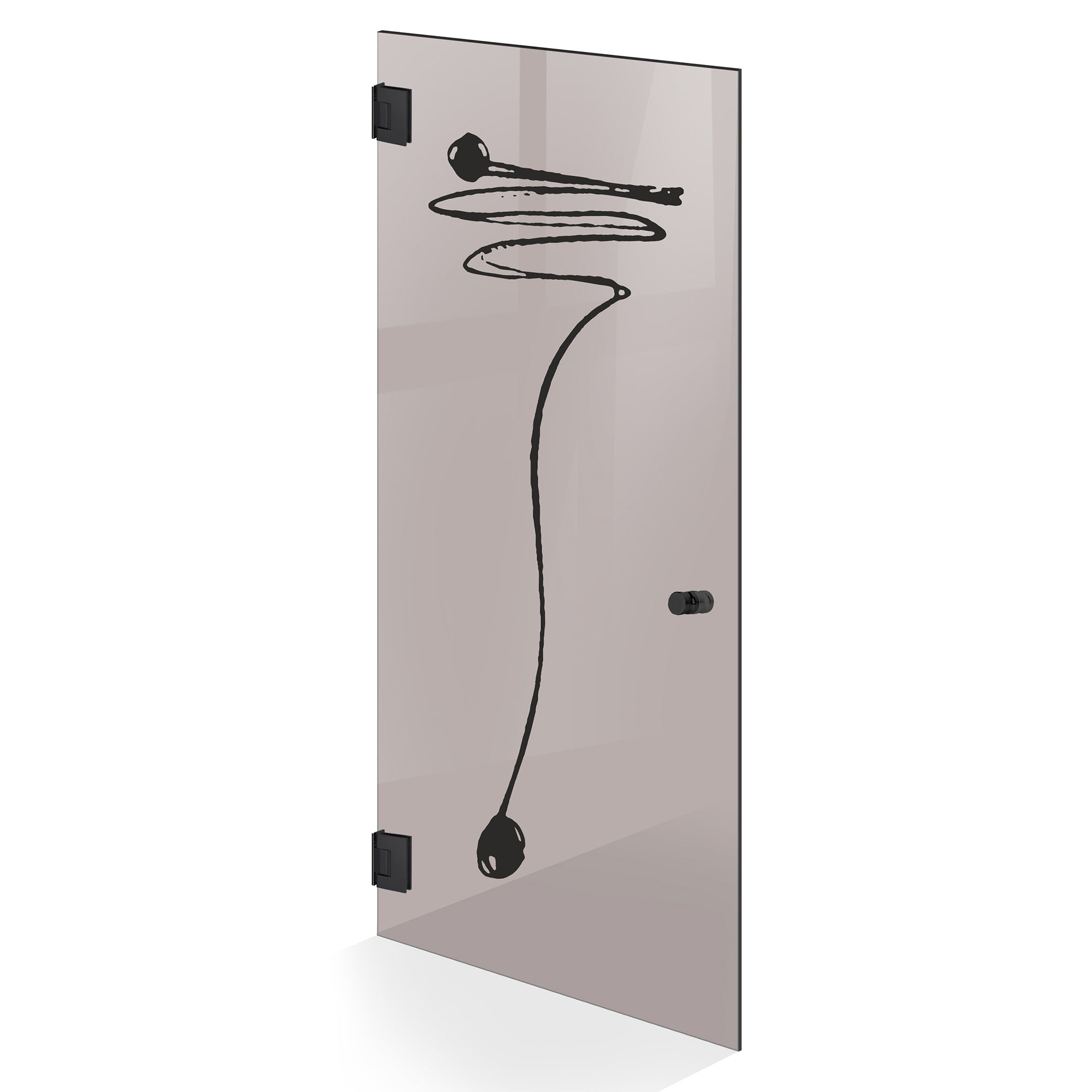 Hinged glass door black, #Bronze