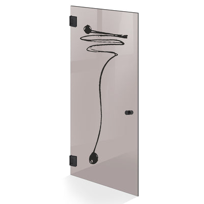 Hinged glass door black, #Bronze