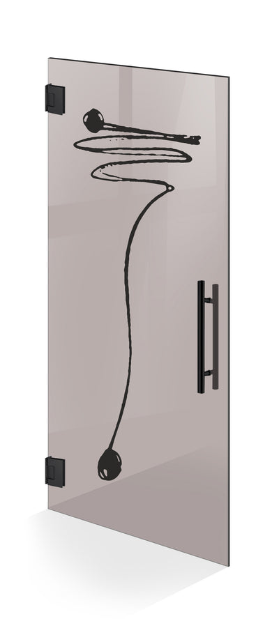Hinged glass door black, #Bronze