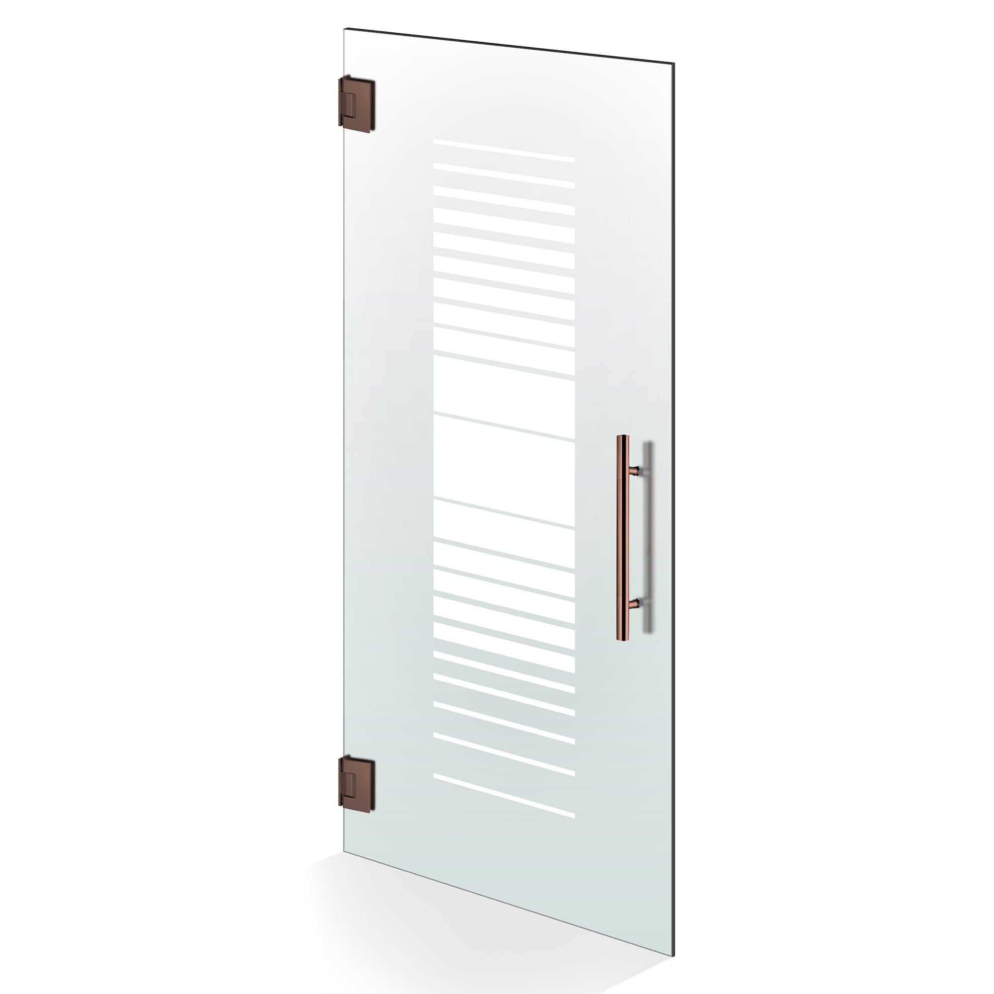 Hinged glass door copper, #Satiné