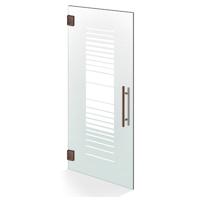 Hinged glass door copper, #Satiné
