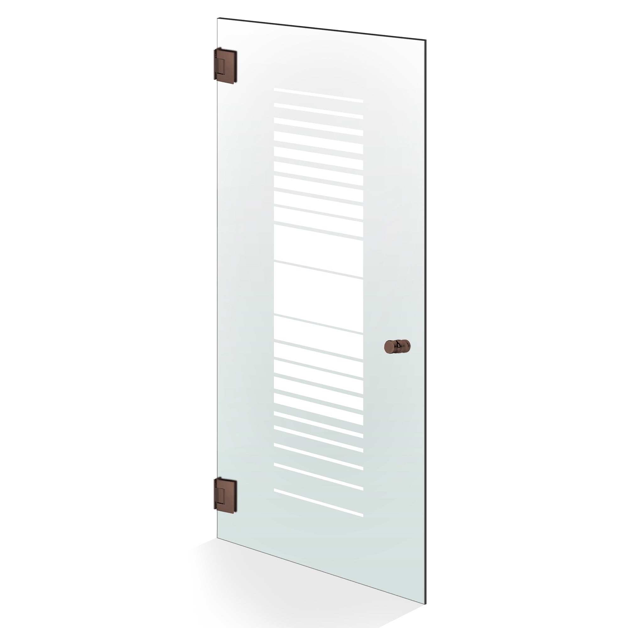 Hinged glass door copper, #Satiné