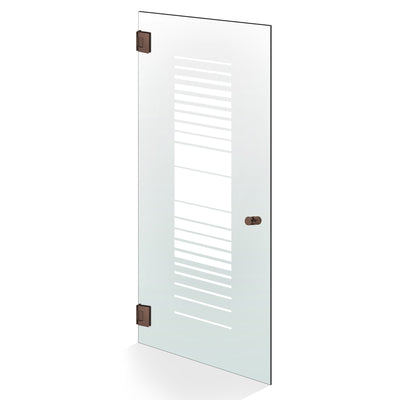 Hinged glass door copper, #Satiné