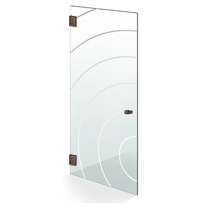 Hinged glass door copper, #Clear