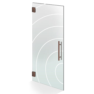 Hinged glass door copper, #Satiné