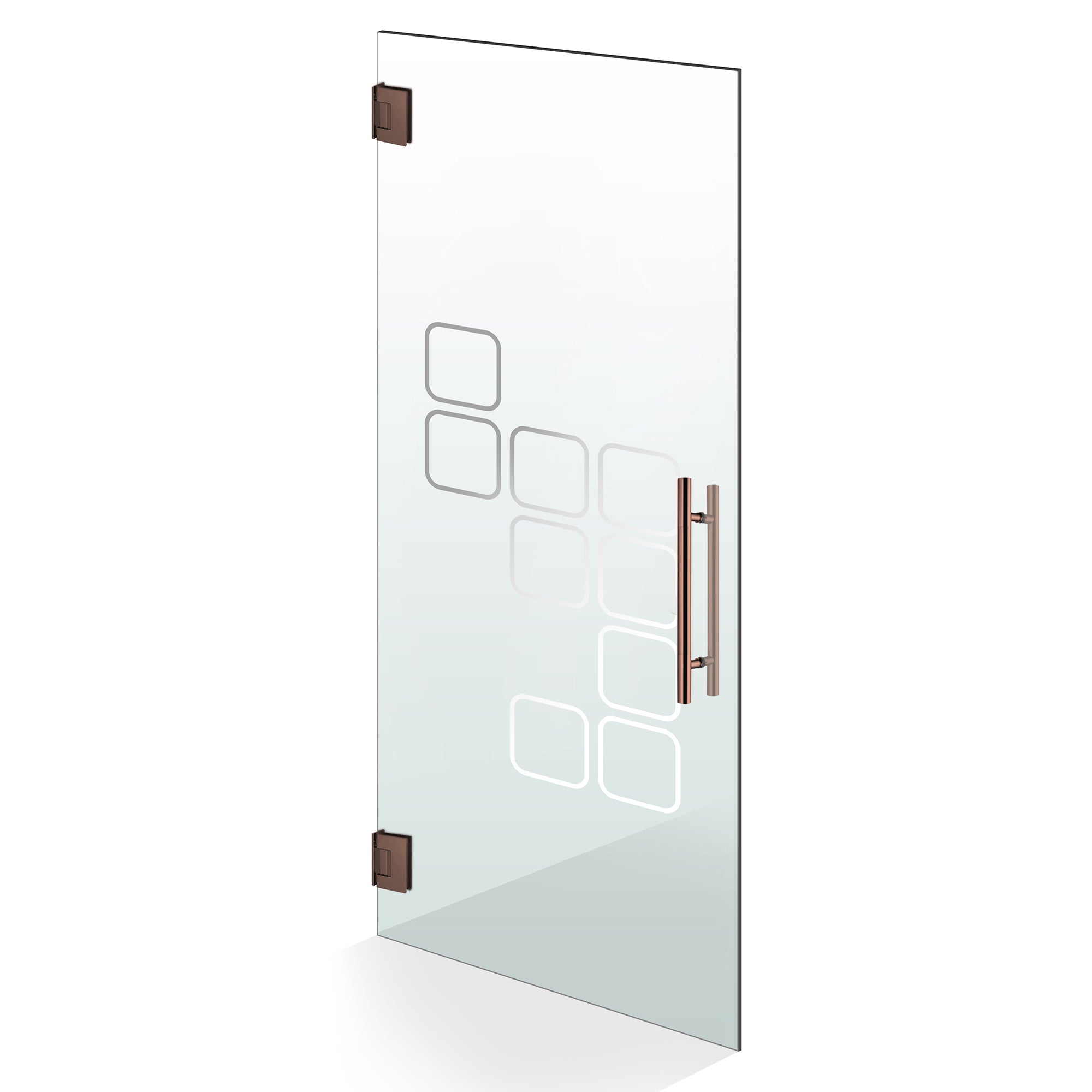 Hinged glass door copper, #Clear