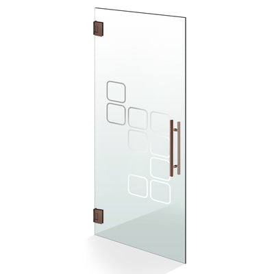 Hinged glass door copper, #Clear
