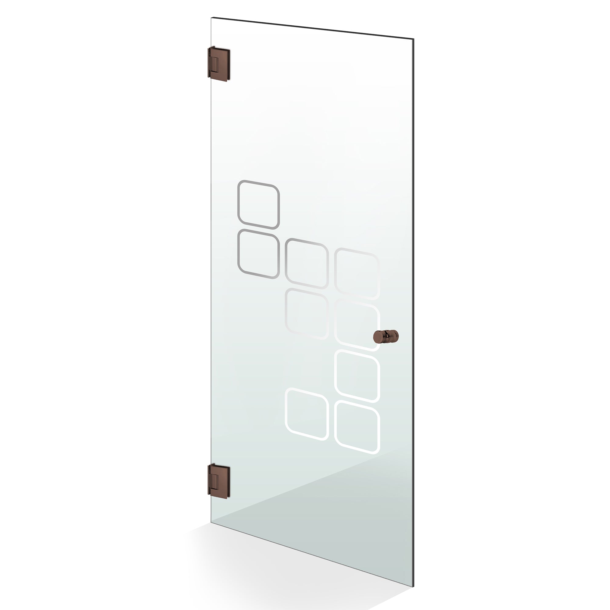 Hinged glass door copper, #Clear